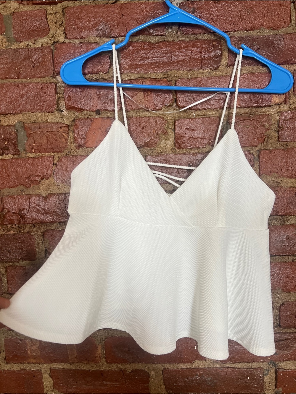 Pull&Bear White Peplum top with Strappy Back